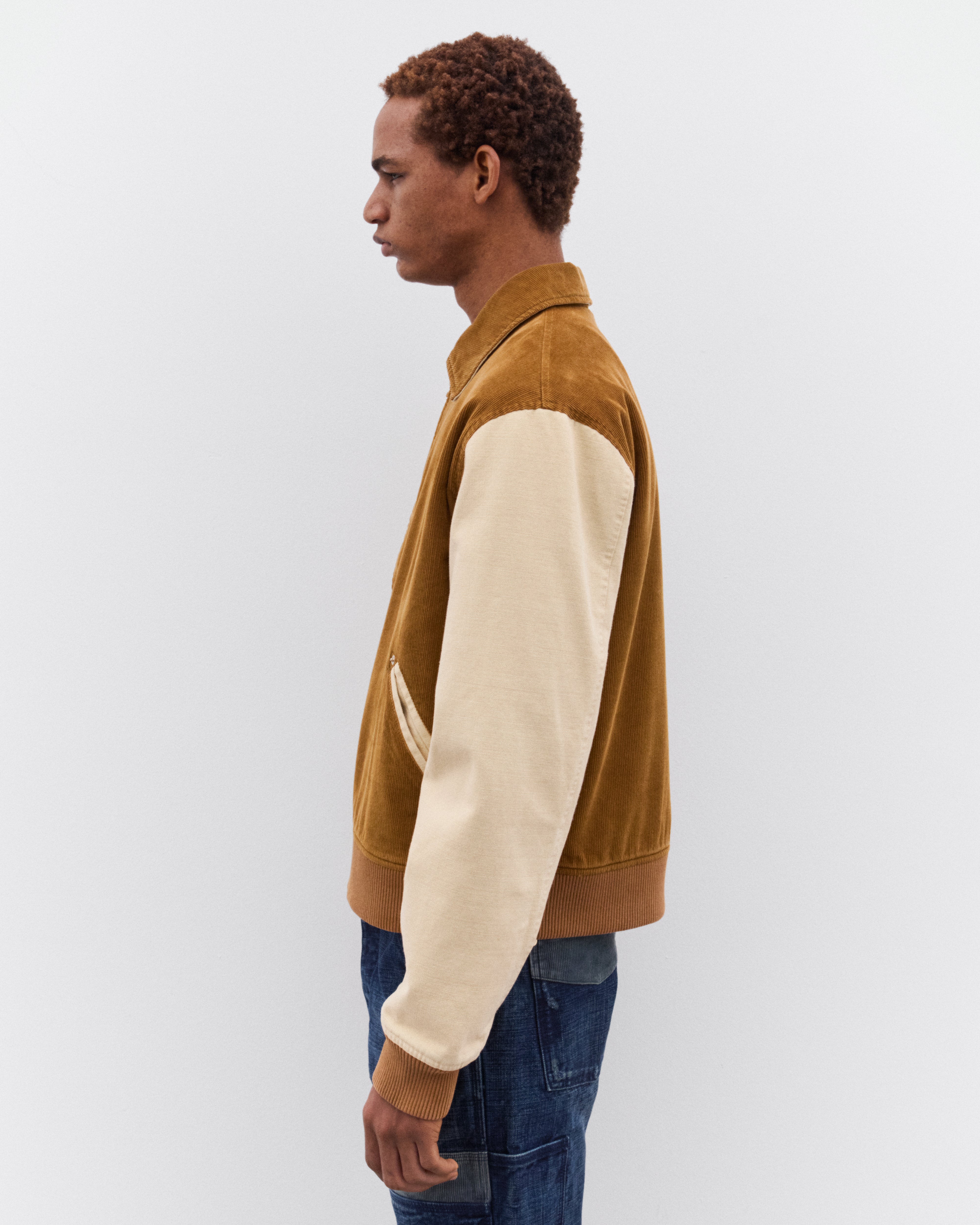 Wales Bonner: Men's Varsity Jacket (Brown) | DSML E-SHOP