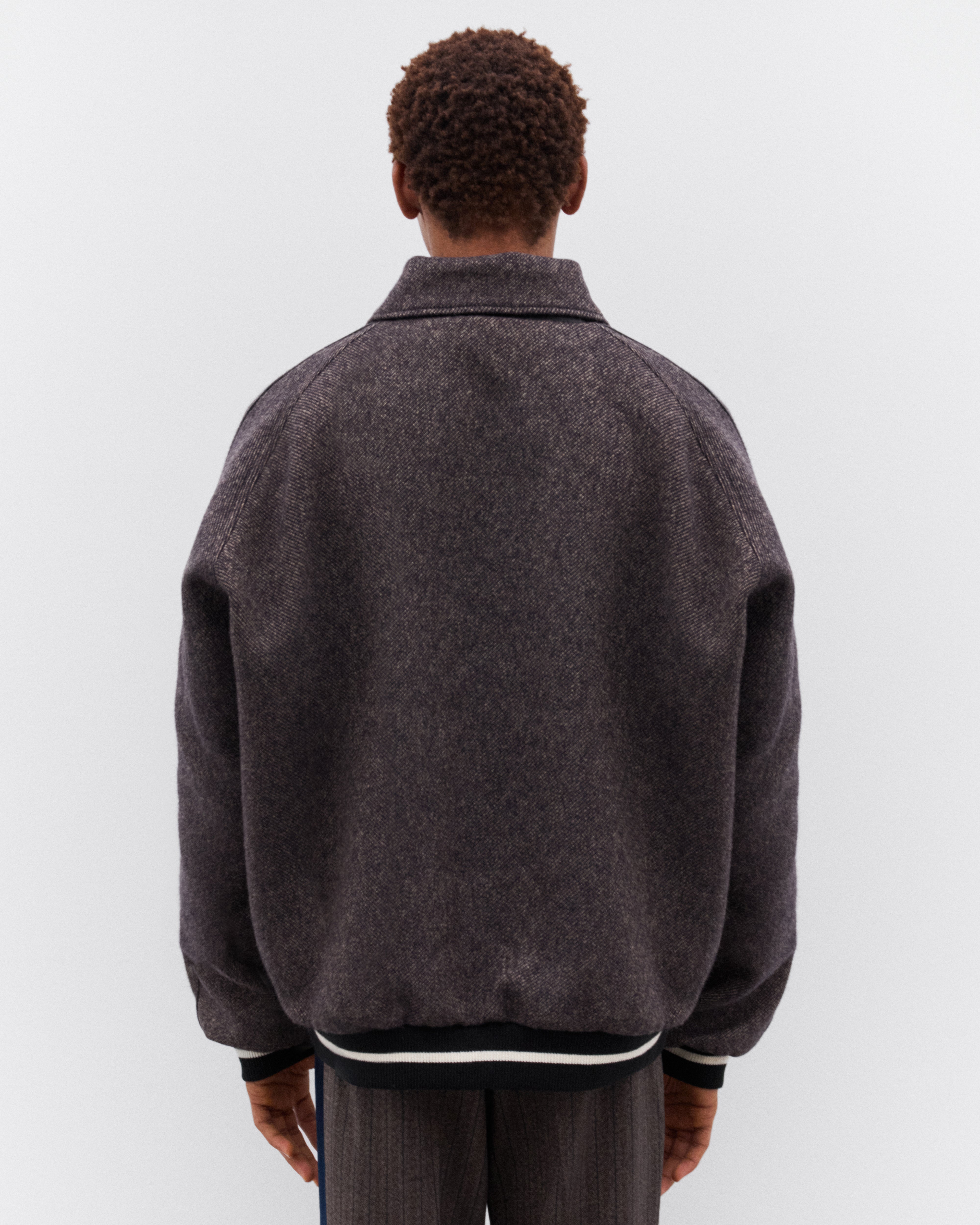 Wales Bonner: Men's Varsity Jacket (Grey) | Dover Street Market London