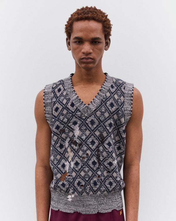 Wales Bonner - Men’s Sibling Knit Vest - (Grey)