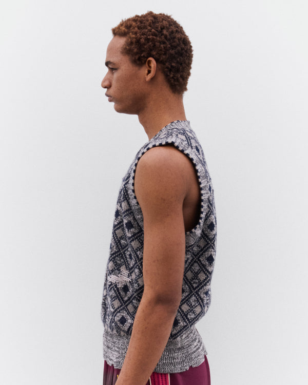 Wales Bonner - Men’s Sibling Knit Vest - (Grey)