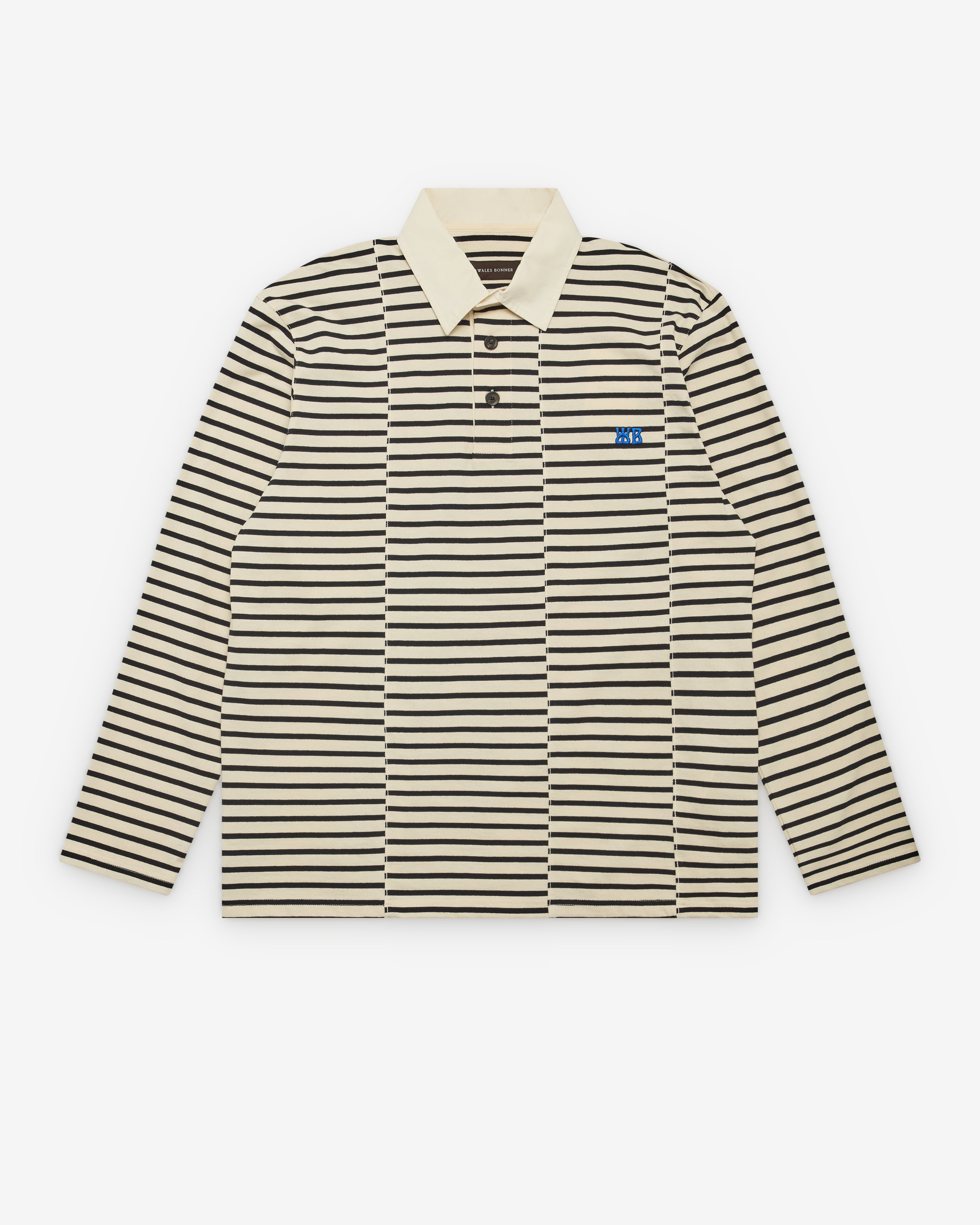 Wales Bonner: Men's City Polo (Ivory/Black) | Dover Street Market