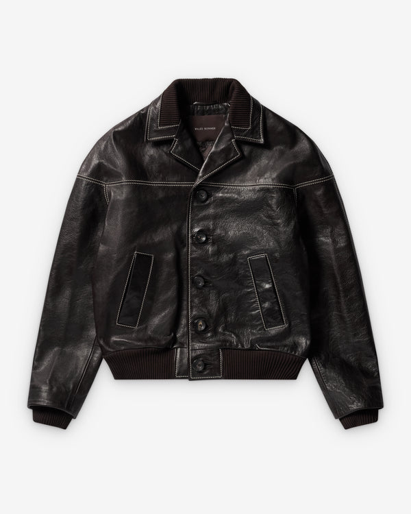 Wales Bonner - Men's Time Leather Jacket - (Dark Brown)