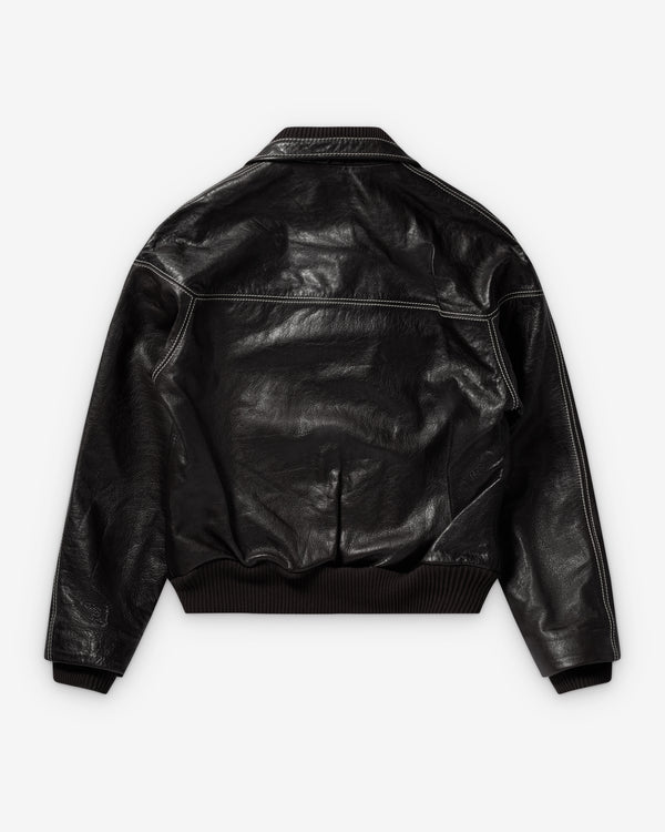 Wales Bonner - Men's Time Leather Jacket - (Dark Brown)