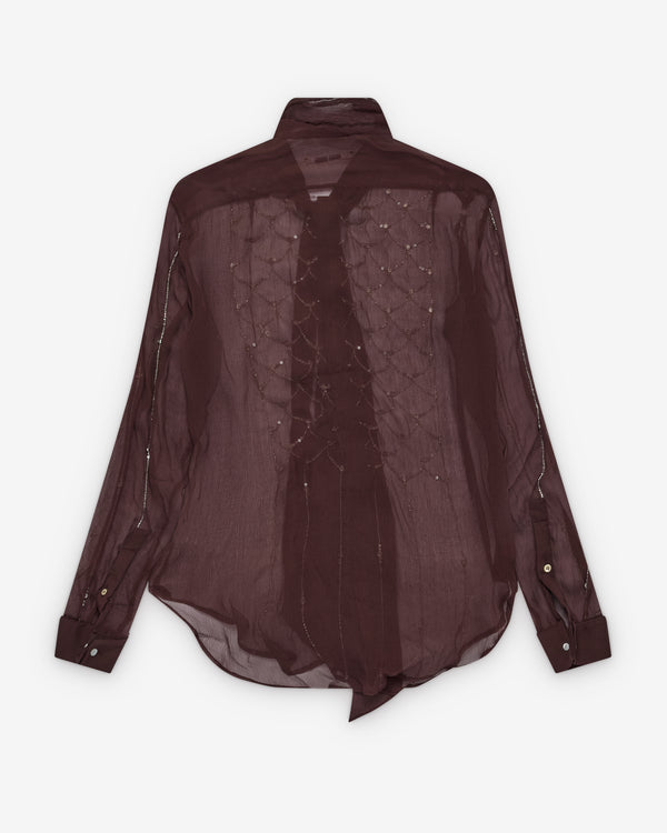 Wales Bonner - Women's Melody Shirt - (Dark Brown)