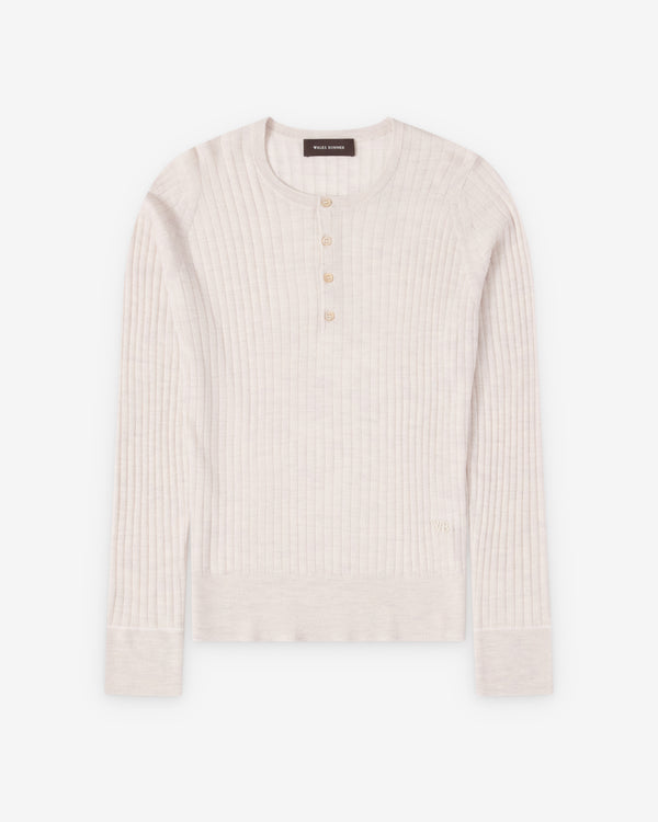 Wales Bonner - Men's Nile Henley - (Grey/Ivory)