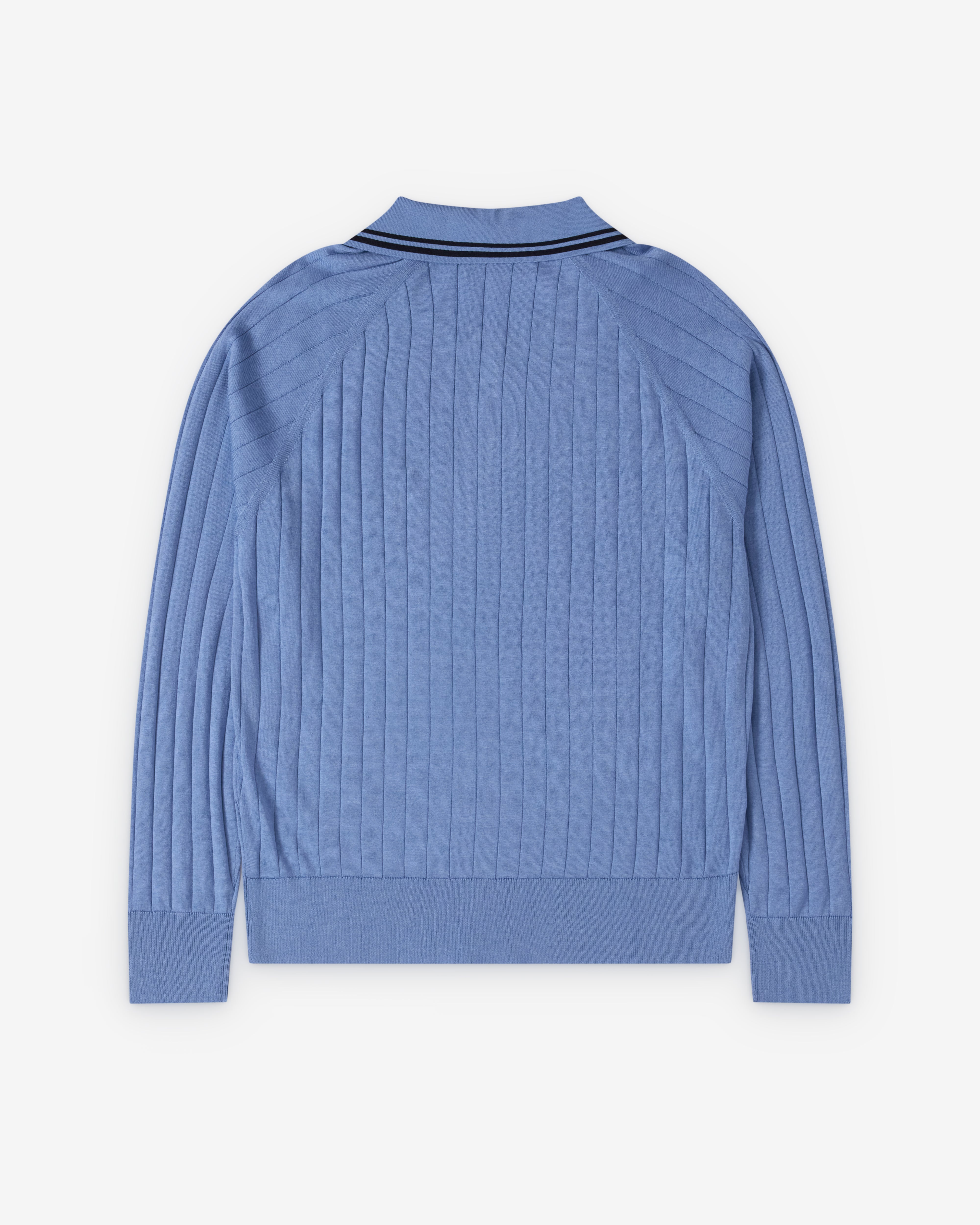 Wales Bonner: Roots Polo Shirt (Atlantic Blue) | Dover Street
