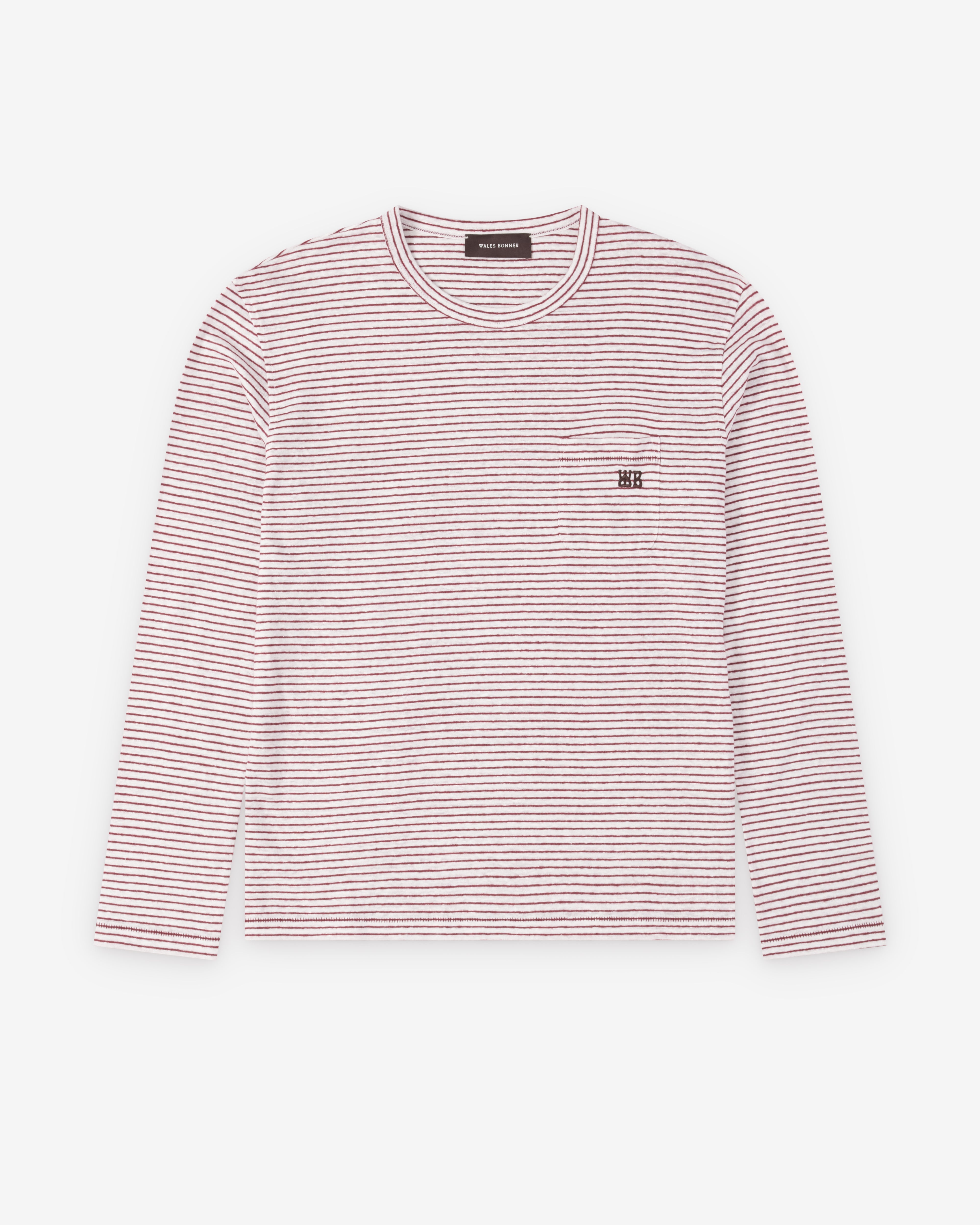 Wales Bonner: Men's Hour T-Shirt (Ivory/Wine) | Dover Street