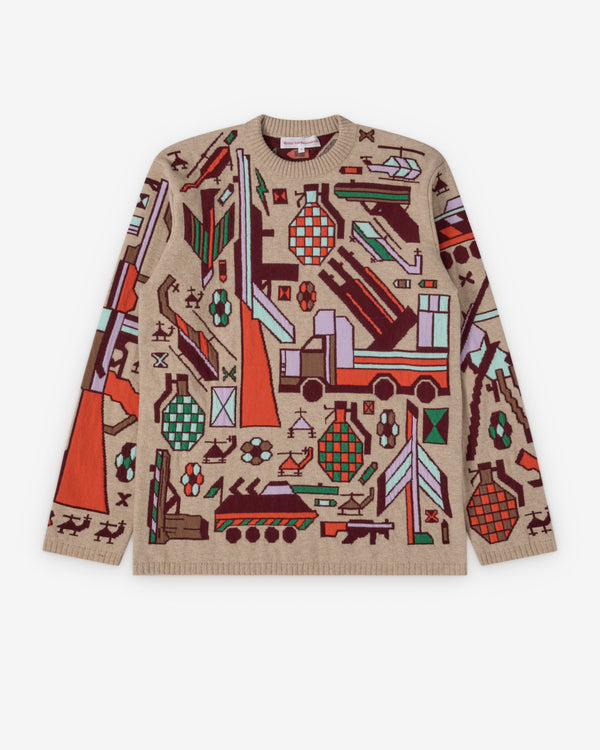 Walter Van Beirendonck - Men's Stop War Knit - (Brown/Orange)