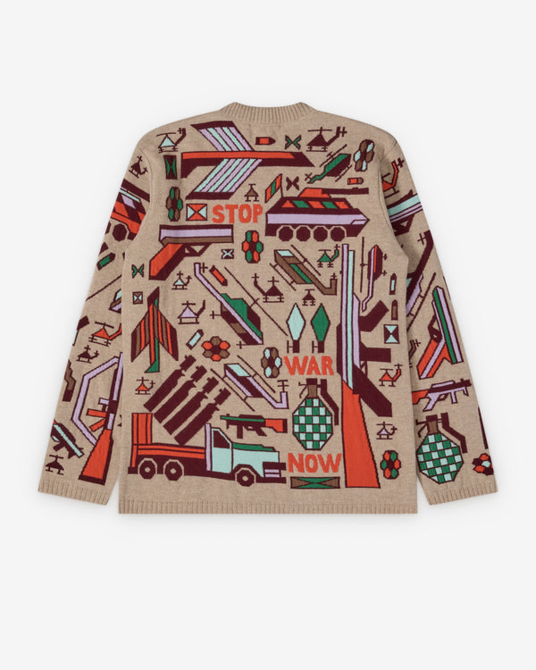 Walter Van Beirendonck - Men's Stop War Knit - (Brown/Orange)