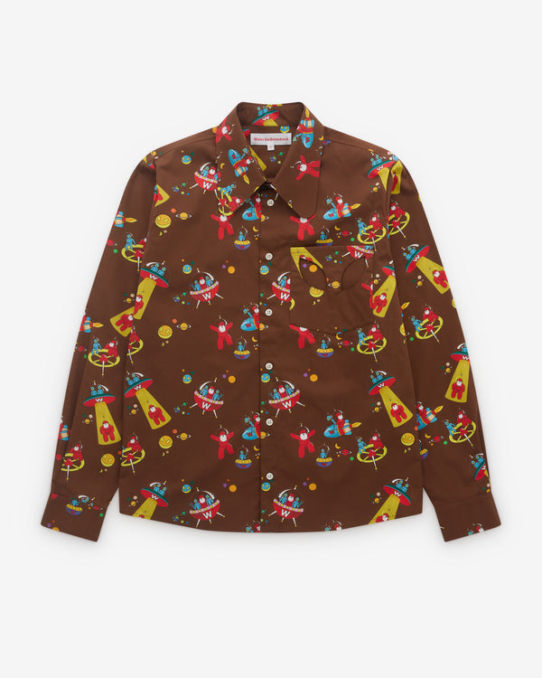 Walter Van Beirendonck - Men’s Round Shirt - (Brown Multi)