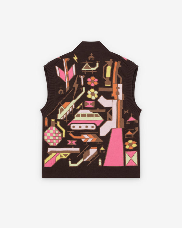 Walter Van Beirendonck - Men's Stop War Cardigan - (Burgundy)