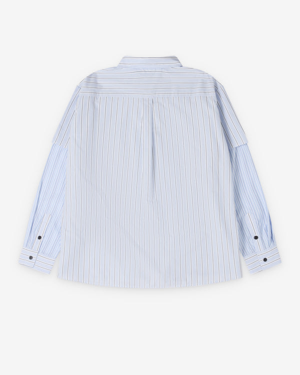 Westfall - Men's Printed Button Down Patch Shirt - (Blue)