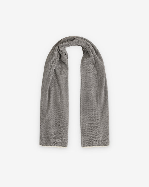 William Welstead - Cashmere Scarf - (Herringbone Black/White)