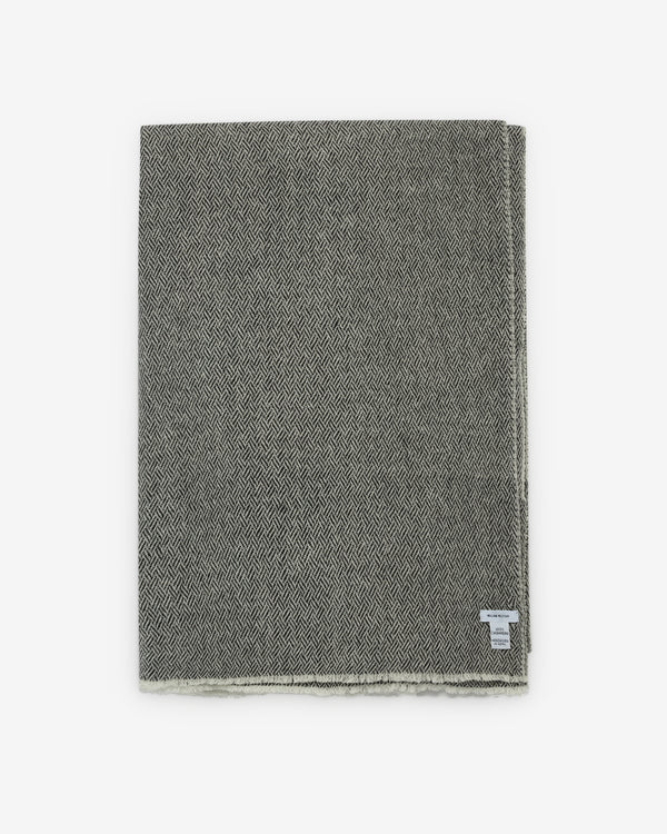 William Welstead - Cashmere Scarf - (Herringbone Black/White)