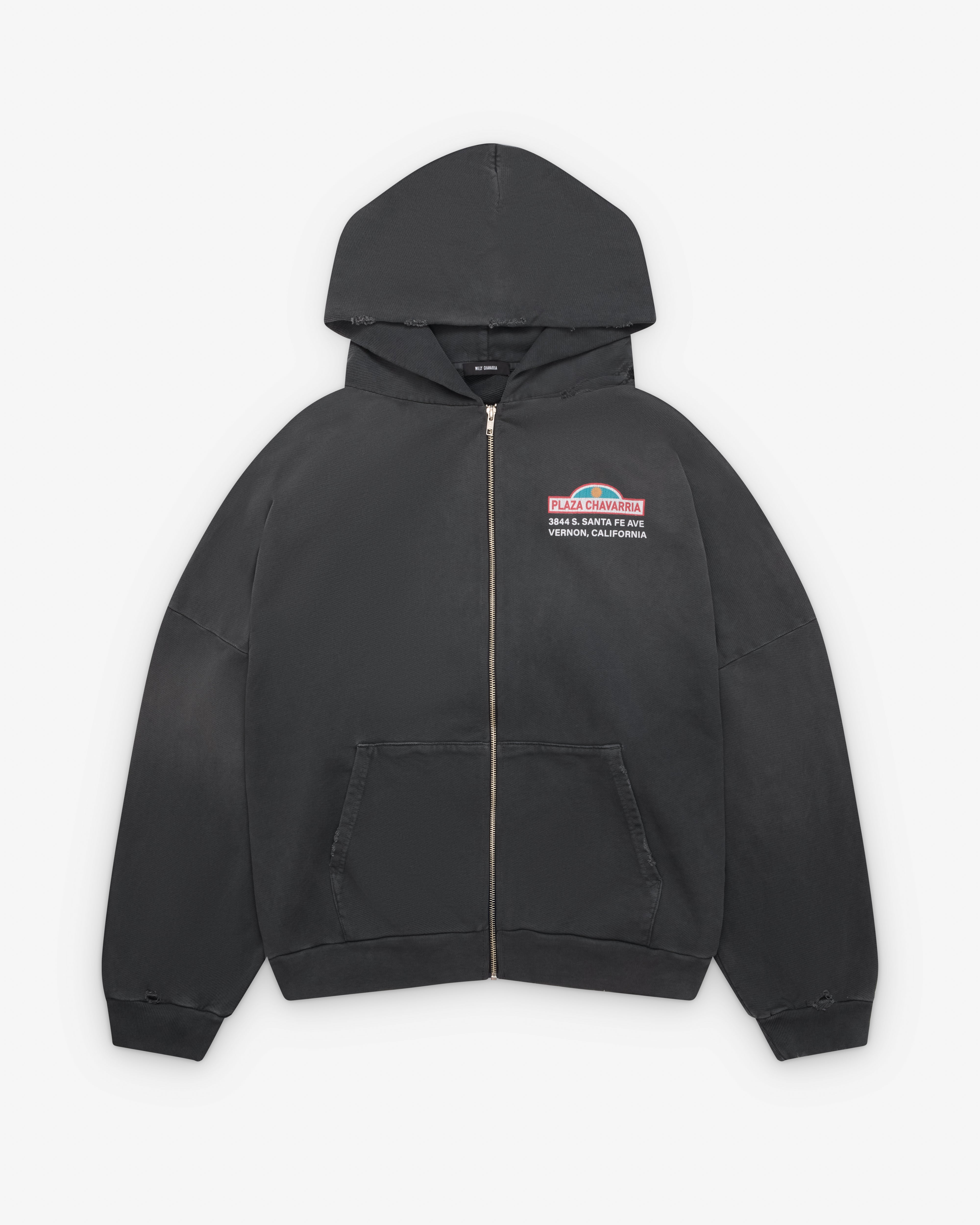 Willy Chavarria: Men's Plaza Chavarria Hoodie (Pirate Black