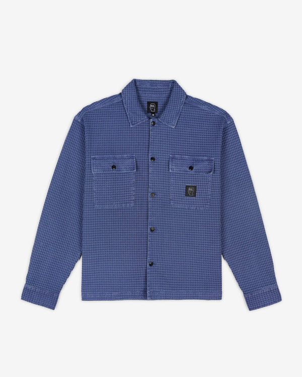 Brain Dead - Men's Waffle Button Front Shirt - (Blueberry)