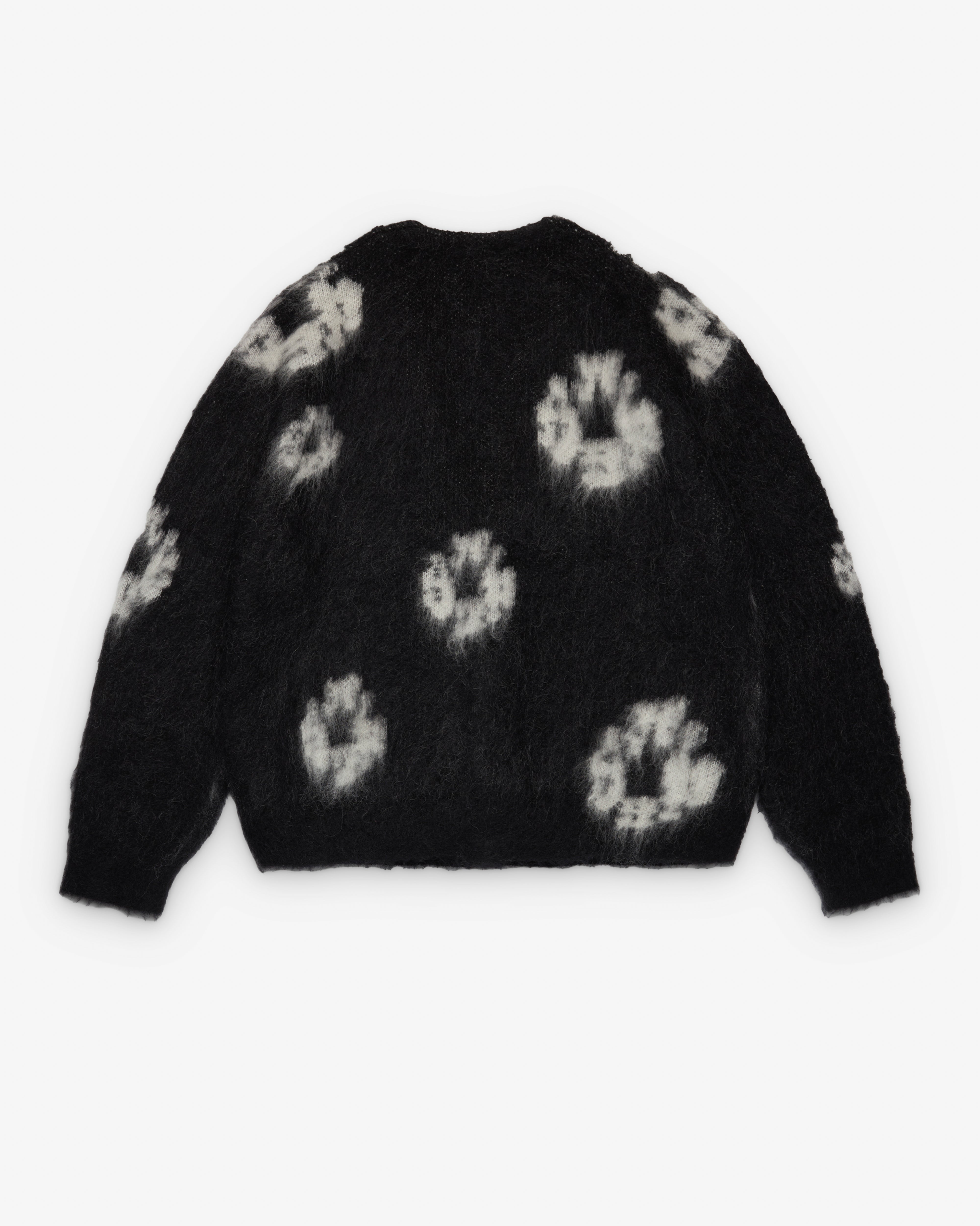 Denim Tears: Men's Mohair Cotton Wreath Cardigan (Black) | Dover