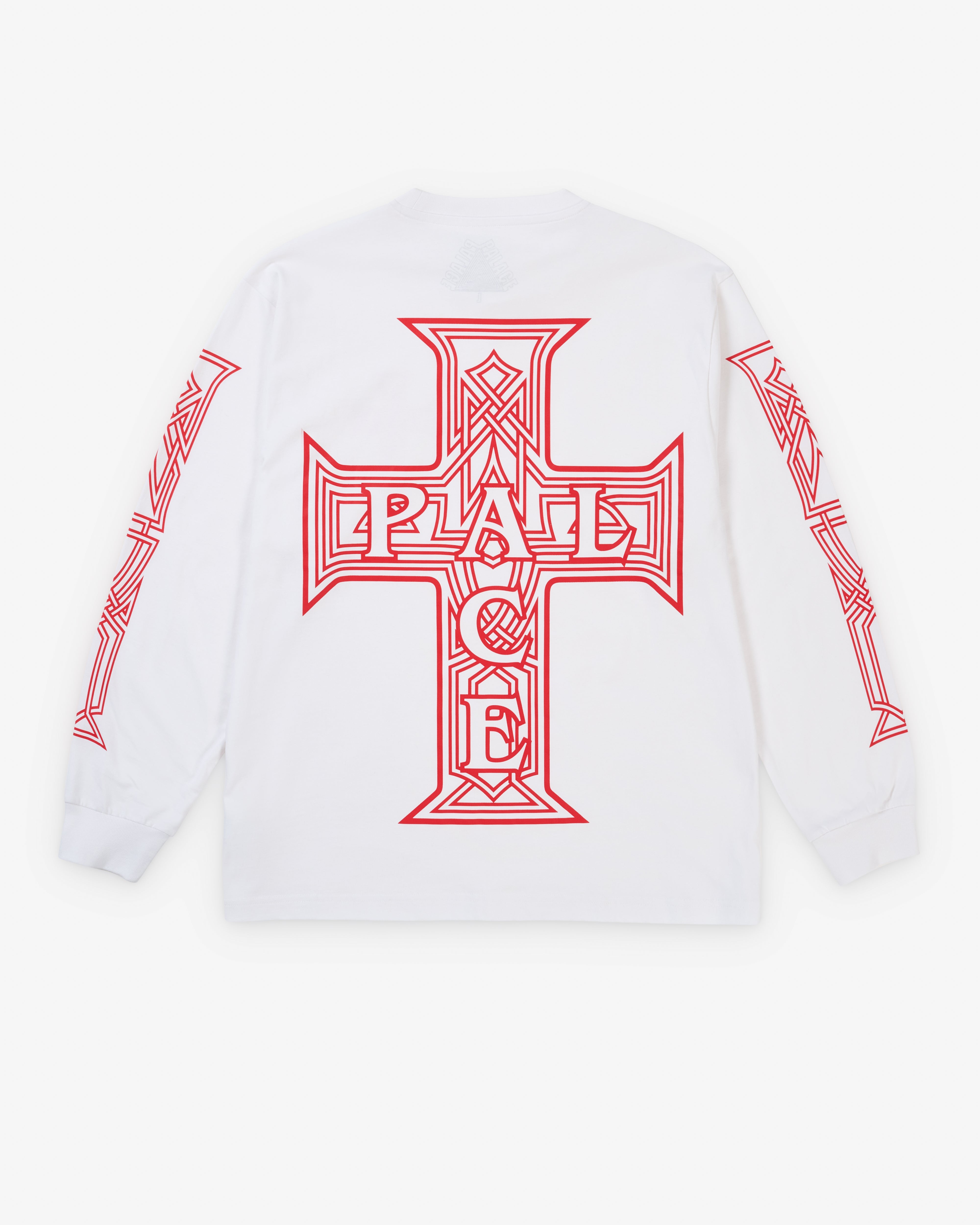 Palace: Men's Y So Cross Longsleeve (White) | Dover Street Market