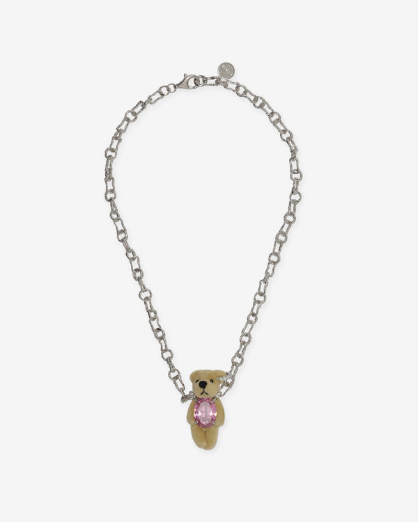Yvmin - Zircon Furry Bear Chain Necklace - (Pink)