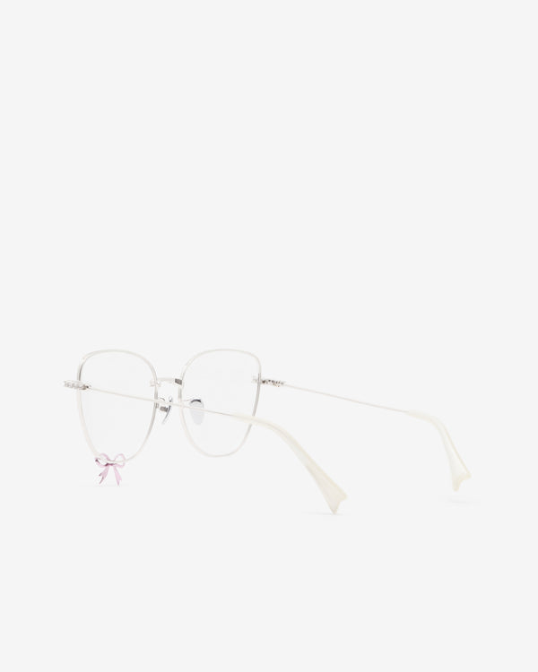 Yvmin - Women's Metal Bowknot Glasses - (Silver/Pink)
