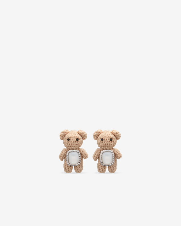 Yvmin - Woven Mini Bear Earring - (Brown)