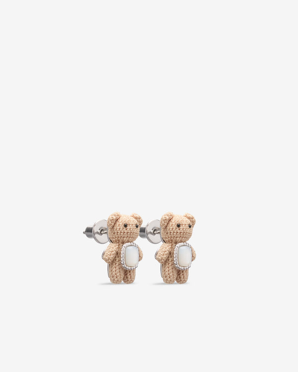 Yvmin - Woven Mini Bear Earring - (Brown)