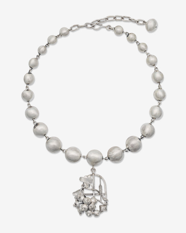 Zoe Mohm - Silver Pearl And Ivy Pendant Necklace - (Silver)