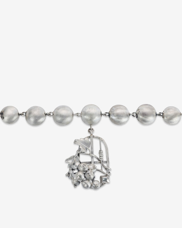 Zoe Mohm - Silver Pearl And Ivy Pendant Necklace - (Silver)