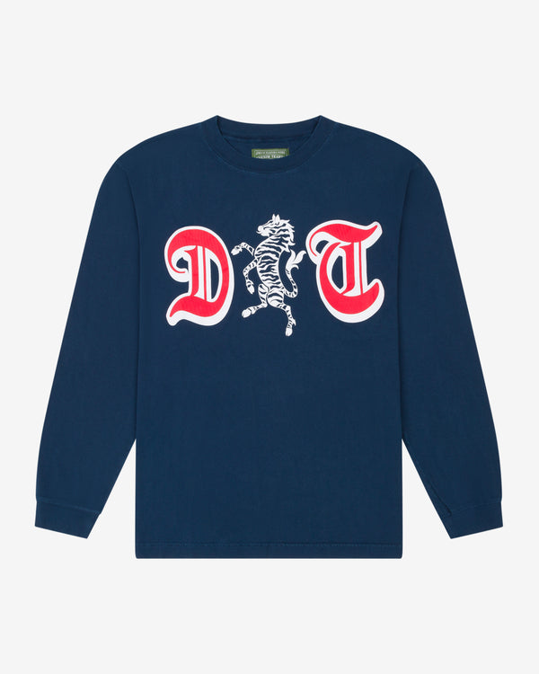 Denim Tears - Men's DT Zebra Crest Long Sleeve Tee - (Navy)