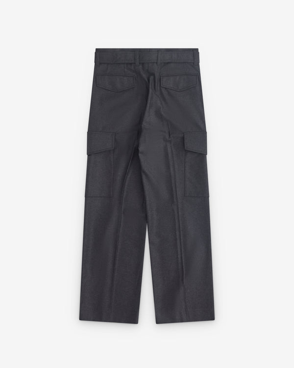 Auralee - Men’s Wool Fulling Flannel Cargo Slacks - (Top Charcoal)