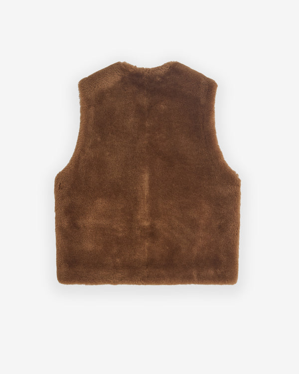 Auralee - Men’s Straight Merino Mouton Vest - (Brown)