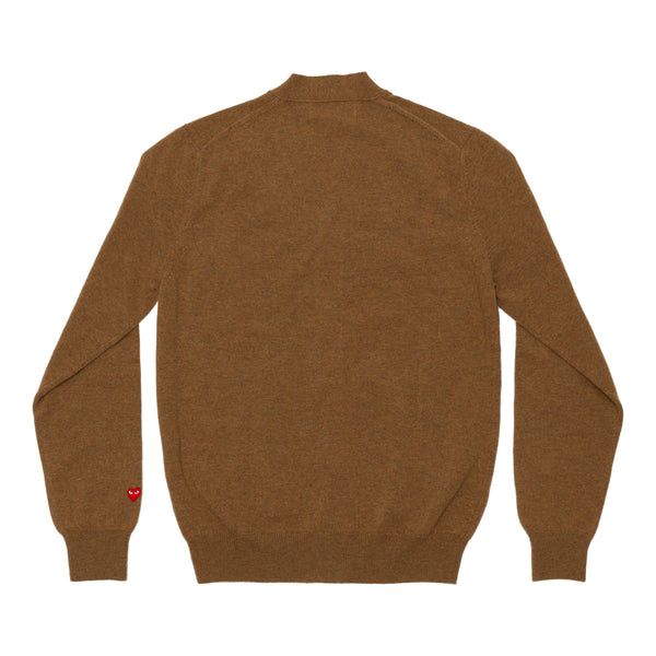 Play - Men’s Lambswool V Neck Cardigan - (Brown)