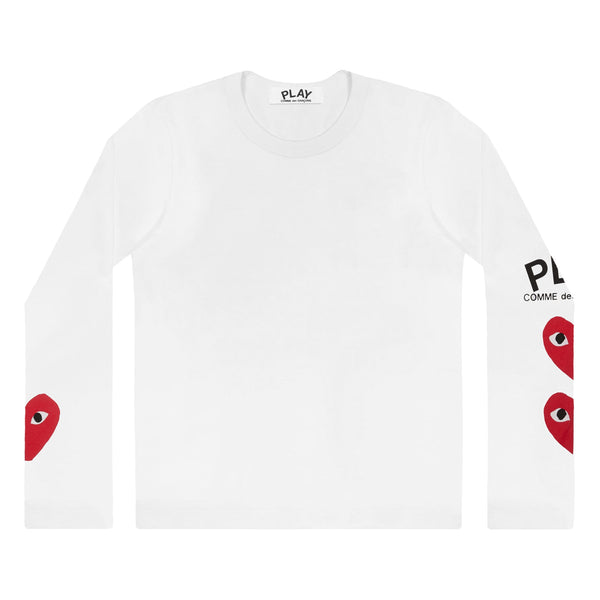 Play - 3 Heart Long Sleeve  - (White)