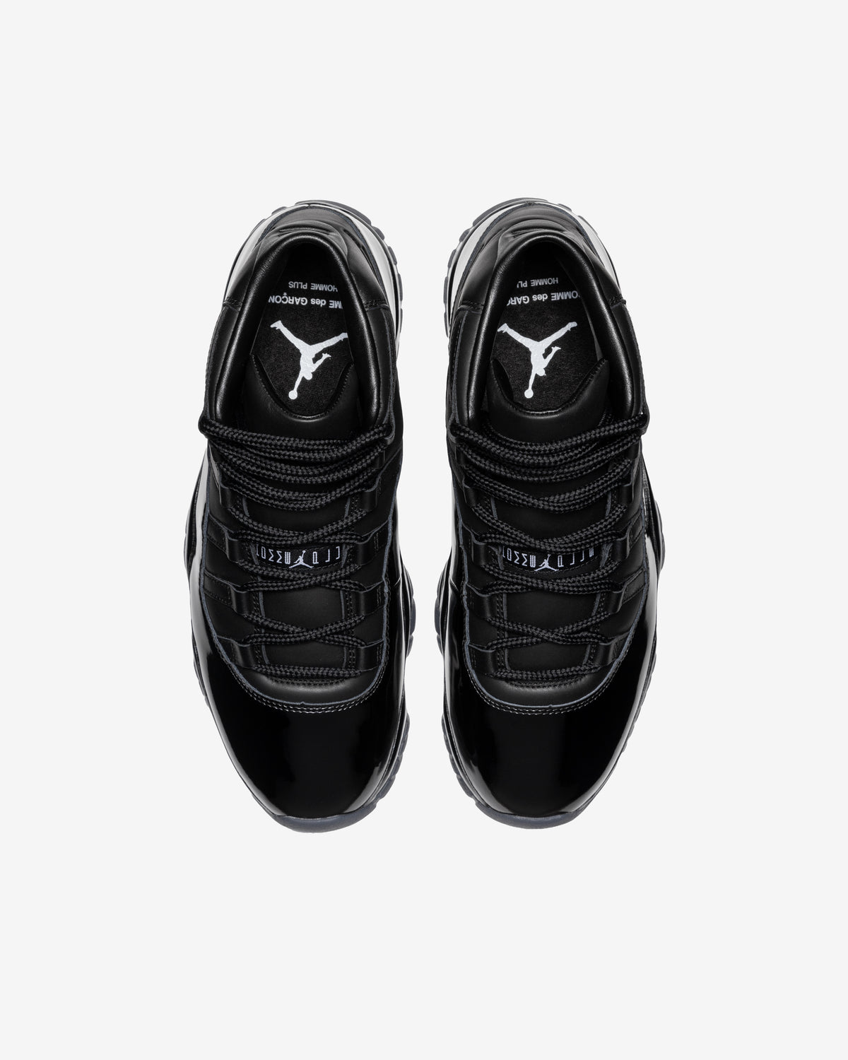 Black COMME des GARÇONS Homme Plus Air Jordan 11 top view