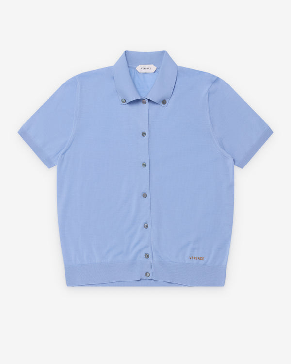 Versace  - Women's Embroidered Knit Cardigan - (Powder Blue)