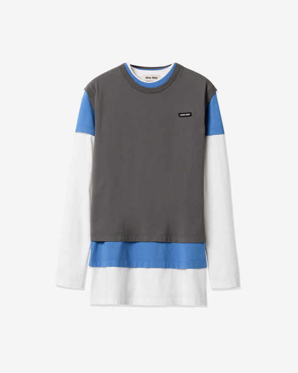 Miu Miu - Set of 3 Jersey T-Shirts - (White/Light Blue/Hematite)