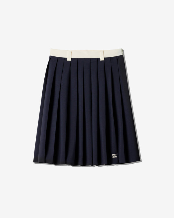 Miu Miu - Kid Mohair Skirt - (Navy)