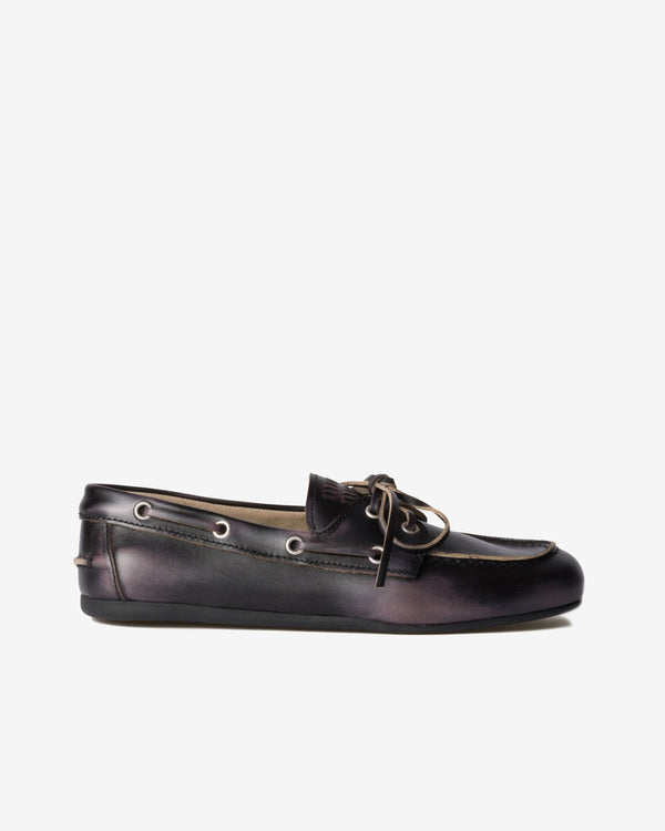 Miu Miu - Unlined Bleached Leather Loafers - (Black)