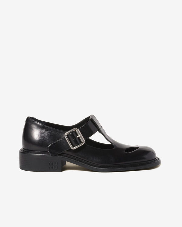 Miu Miu - Leather T-Bar Shoes - (Black)