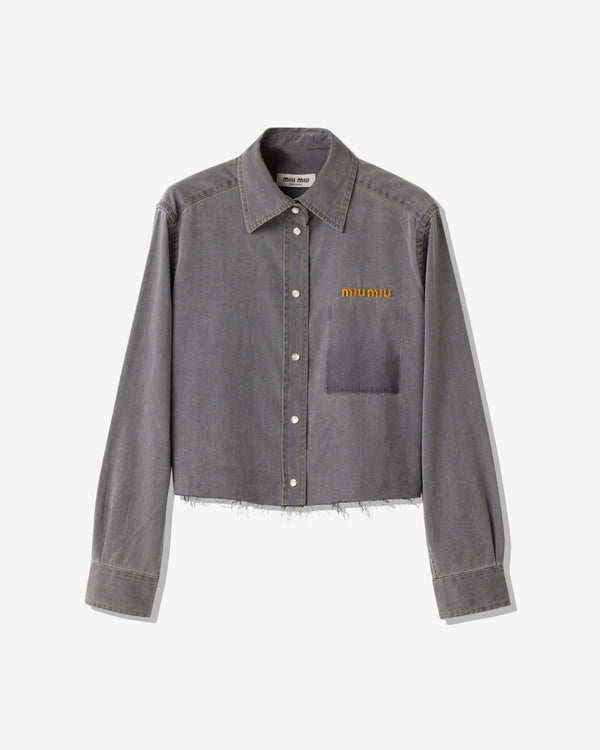 Miu Miu - Cropped Chambray Shirt - (Grey)