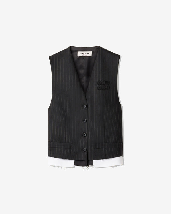 Miu Miu - Pinstripe Vest - (Black)