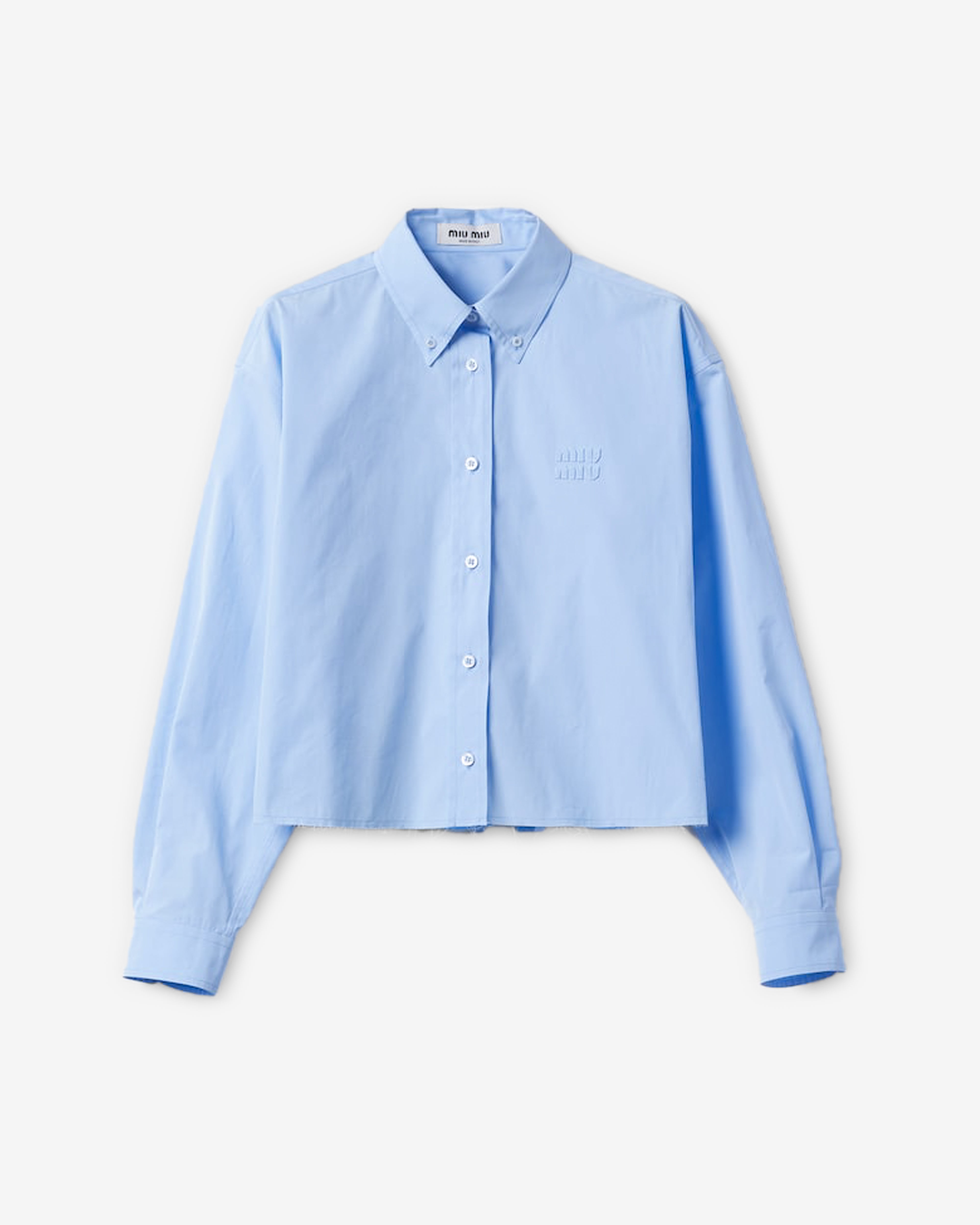 Miu Miu: Women's Poplin Shirt (Sky Blue) | DSML E-SHOP