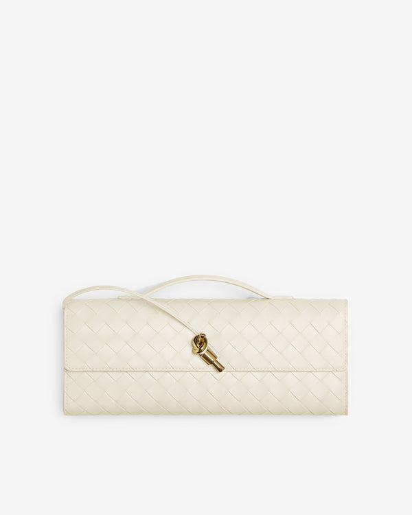 Bottega Veneta - Andiamo Long Clutch With Handle - (Sea Salt)