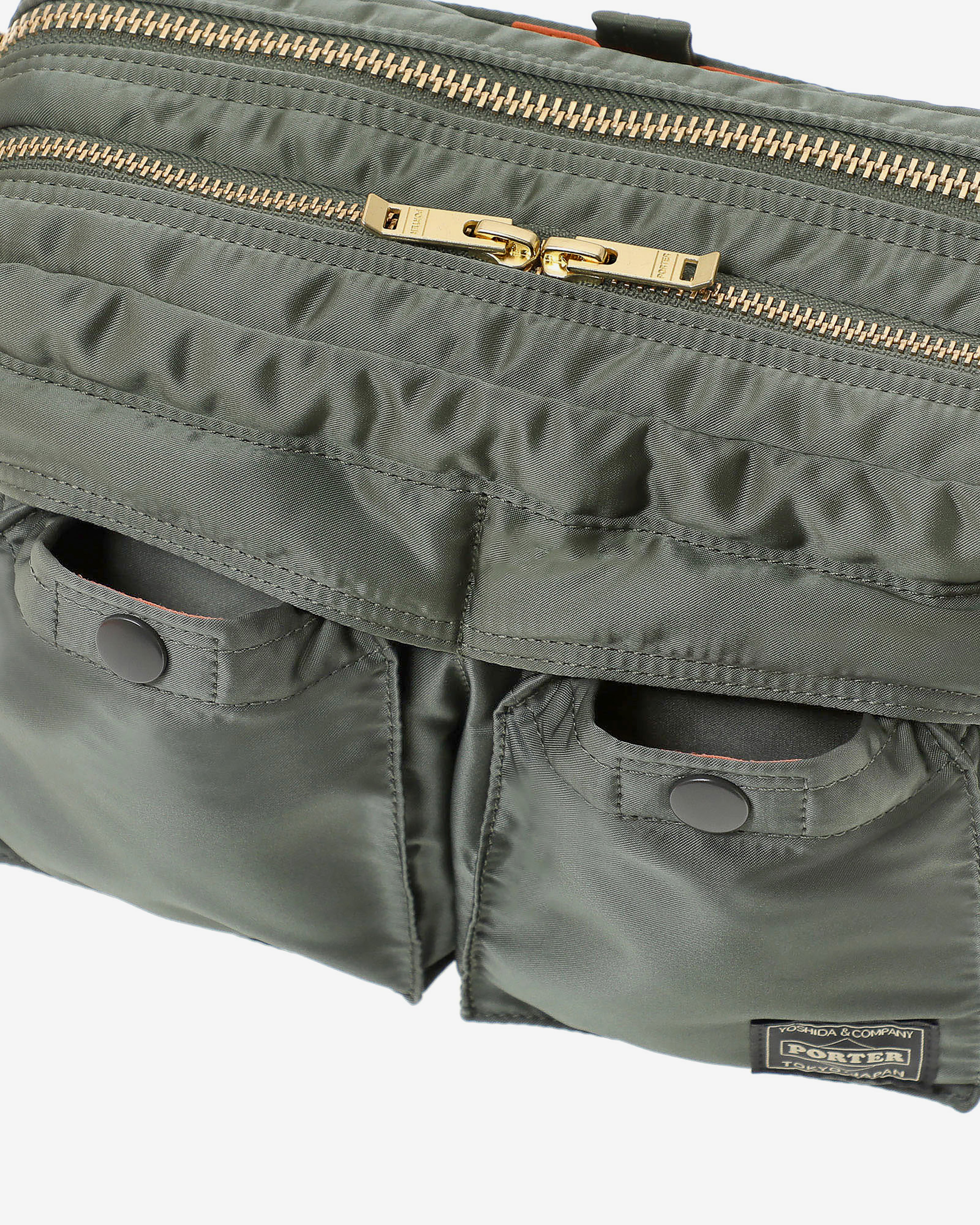 Porter Yoshida & Co.: Tanker Sling Bag w Zip (Green) | Dover