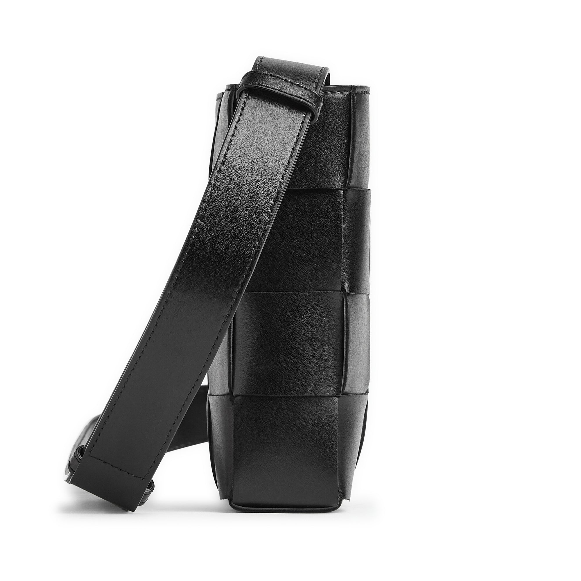 Bottega Veneta Men's Cassette Intreccio Leather Crossbody Phone Pouch