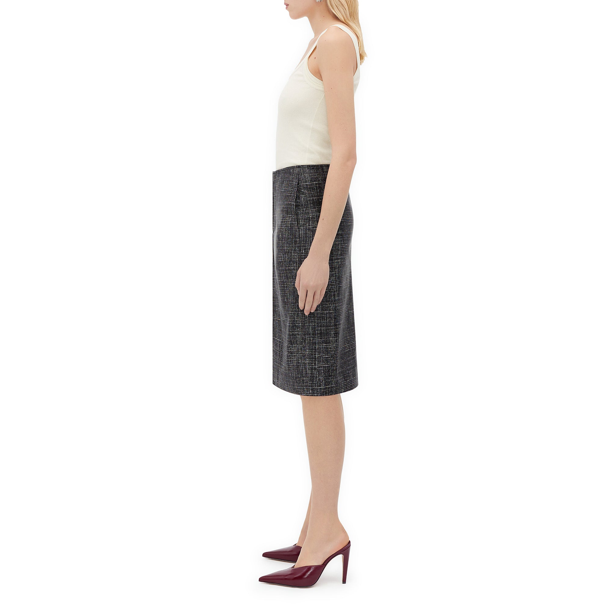 Bottega Veneta - Women’s Printed Leather Skirt - (Black/White) view 4