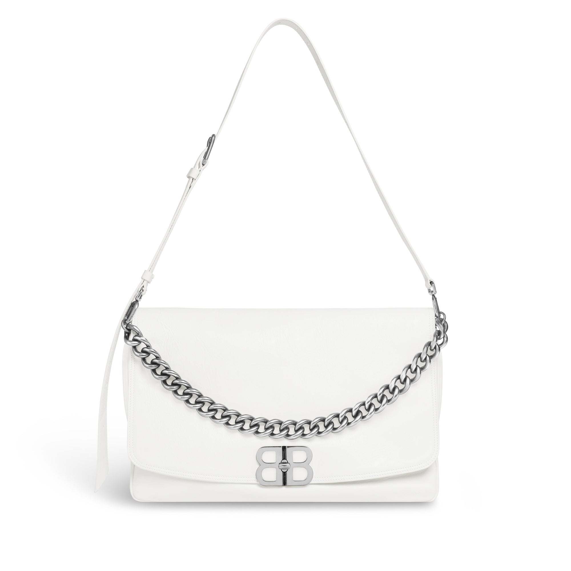 Balenciaga - Women's Bb Soft Flap Bag L - (Optic White)