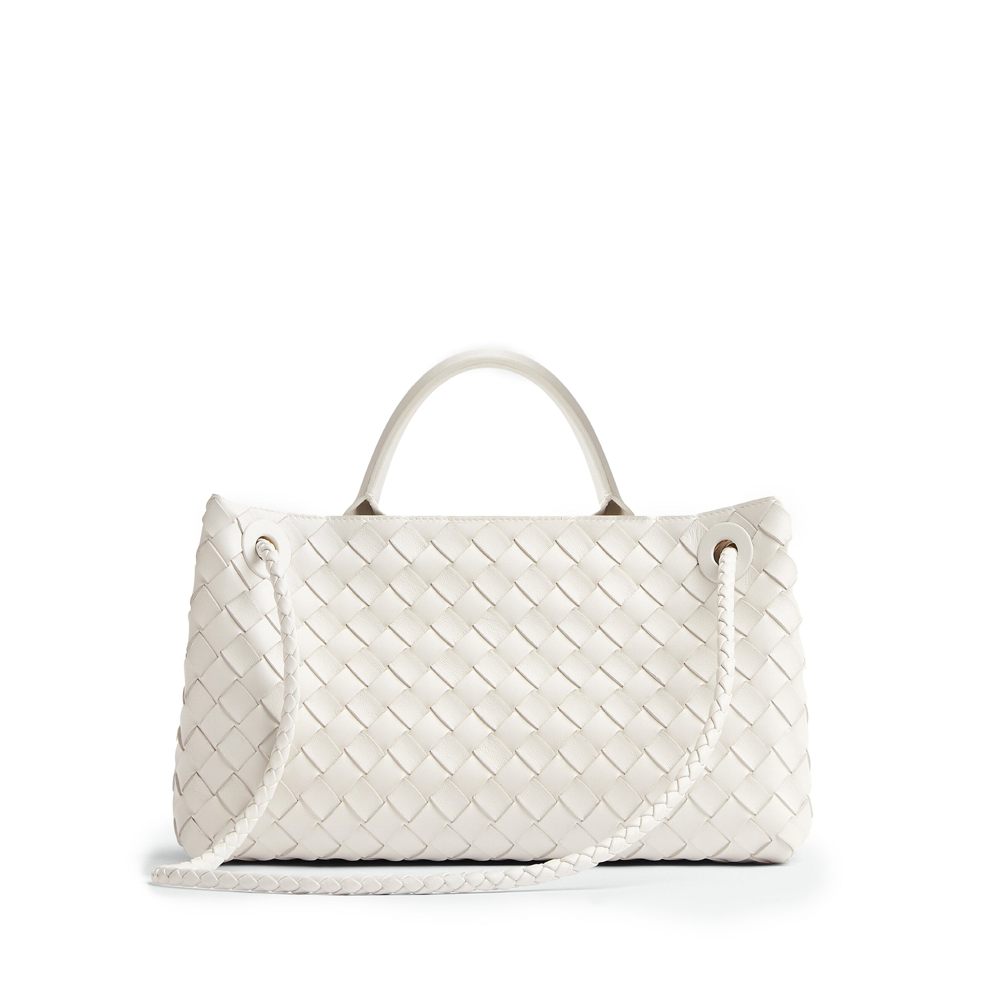 Bottega Veneta: Women's Small East/West Andiamo Bag (White) DSML