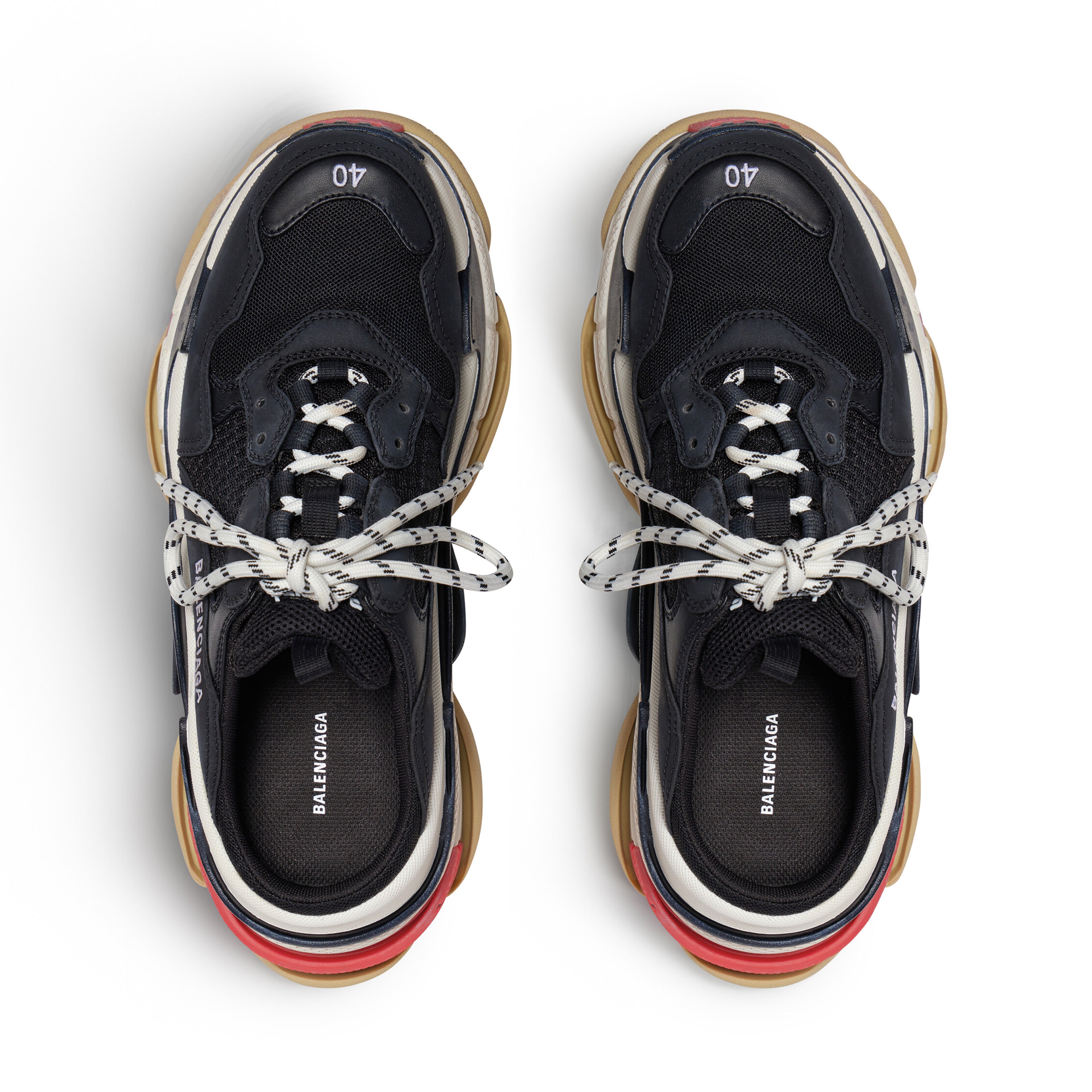 Balenciaga trainers black hot sale and red