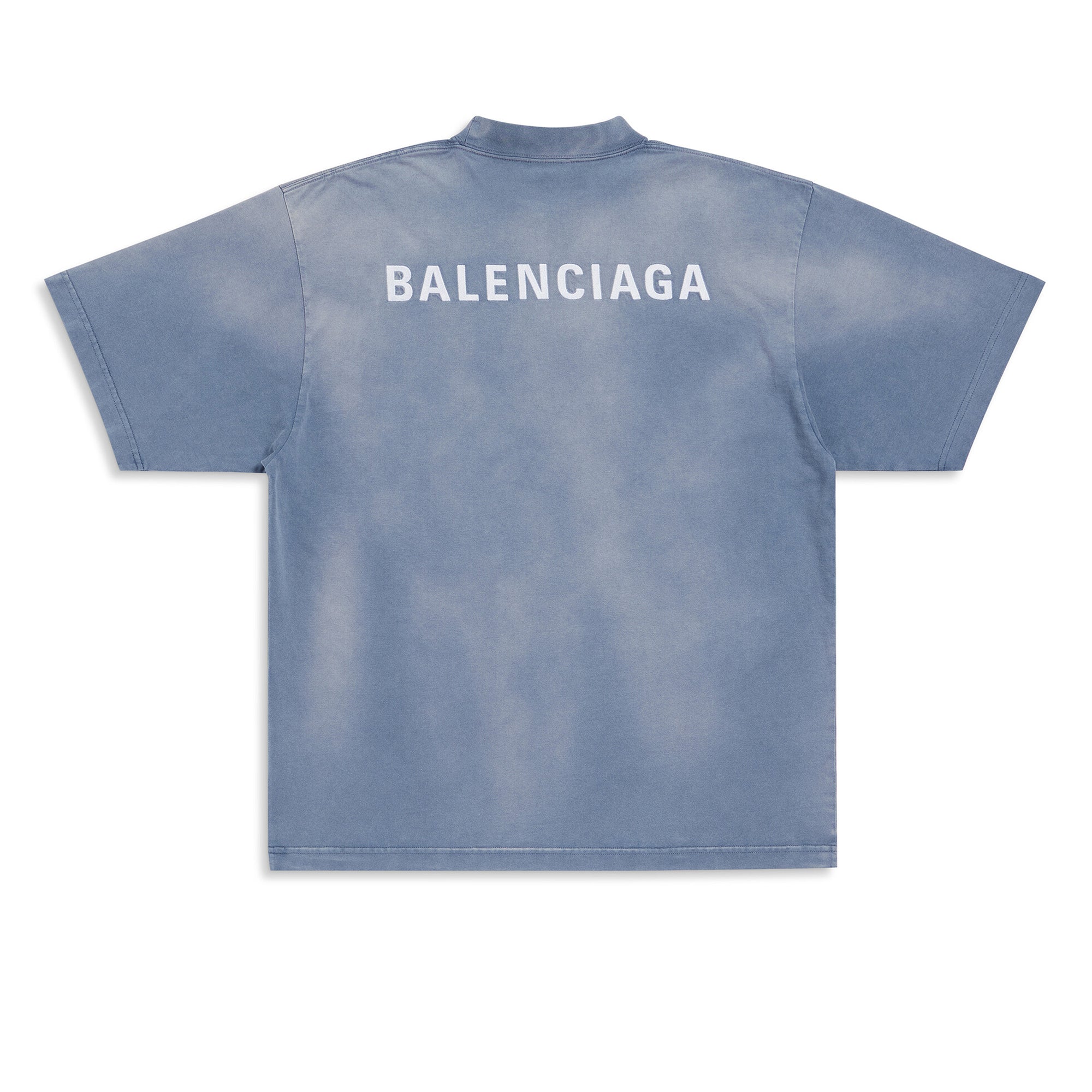 Balenciaga - Men’s Medium Fit T-Shirt - (Faded Blue/White) view 2